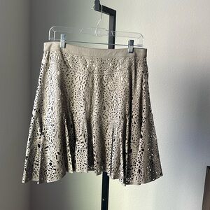 Winter Kate Leather Laser Cut Skirt. Preloved
